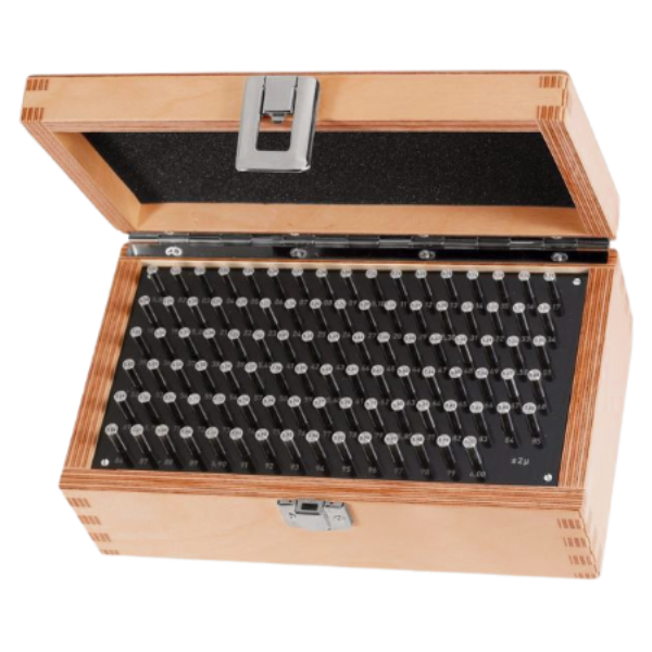 Ritek รุ่น CN70-3040-21 เซ็ตพินเกจผลิตจากเหล็ก , Alloy steel pin gauge set of 21 pins in a wooden case Ø3.0～Ø4.0 mm, hardened (60 ±2 HRC), lenght:70 mm, step:0.05 mm, ± 1 µm