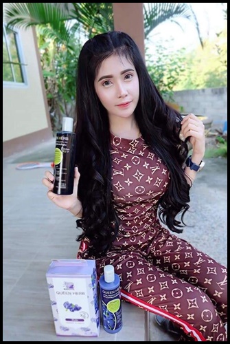 แชมพูสมุนไพรควีนเฮิร์บ แชมพูอัญชัน & ทรีทเม้นอัญชัน Queenherb
