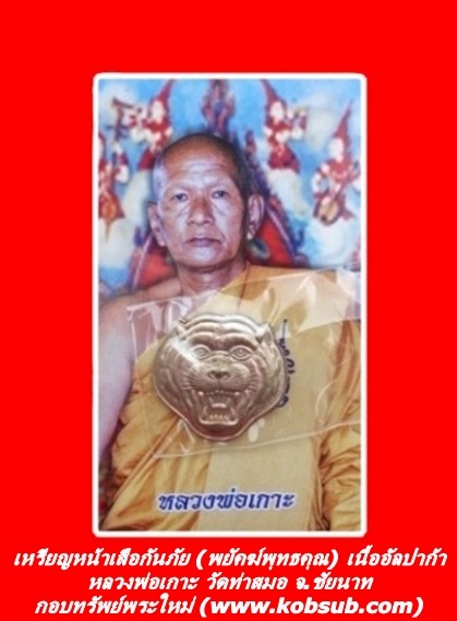 เหรียญหน้าเสือกันภัย (พยัคฆ์พุทธคุณ) เนื้ออัลปาก้า หลวงพ่อเกาะ วัดท่าสมอ