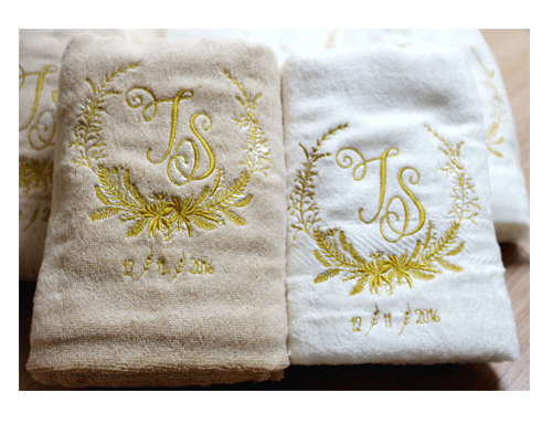 Bambio ผ้าขนหนูรับไหว้ปักโลโก้