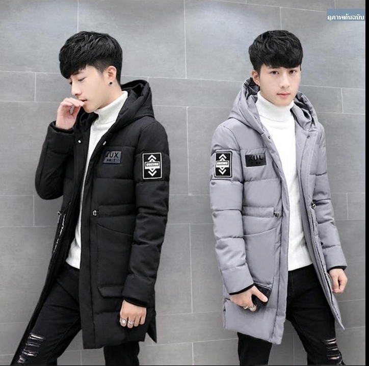 CM6010002 สีดำ สีเทา สีกรมท่า เสื้อโค้ทผู้ชายมีฮูดHoodedกันหนาว (พรีออเดอร์) CM6010002 ชิ้น