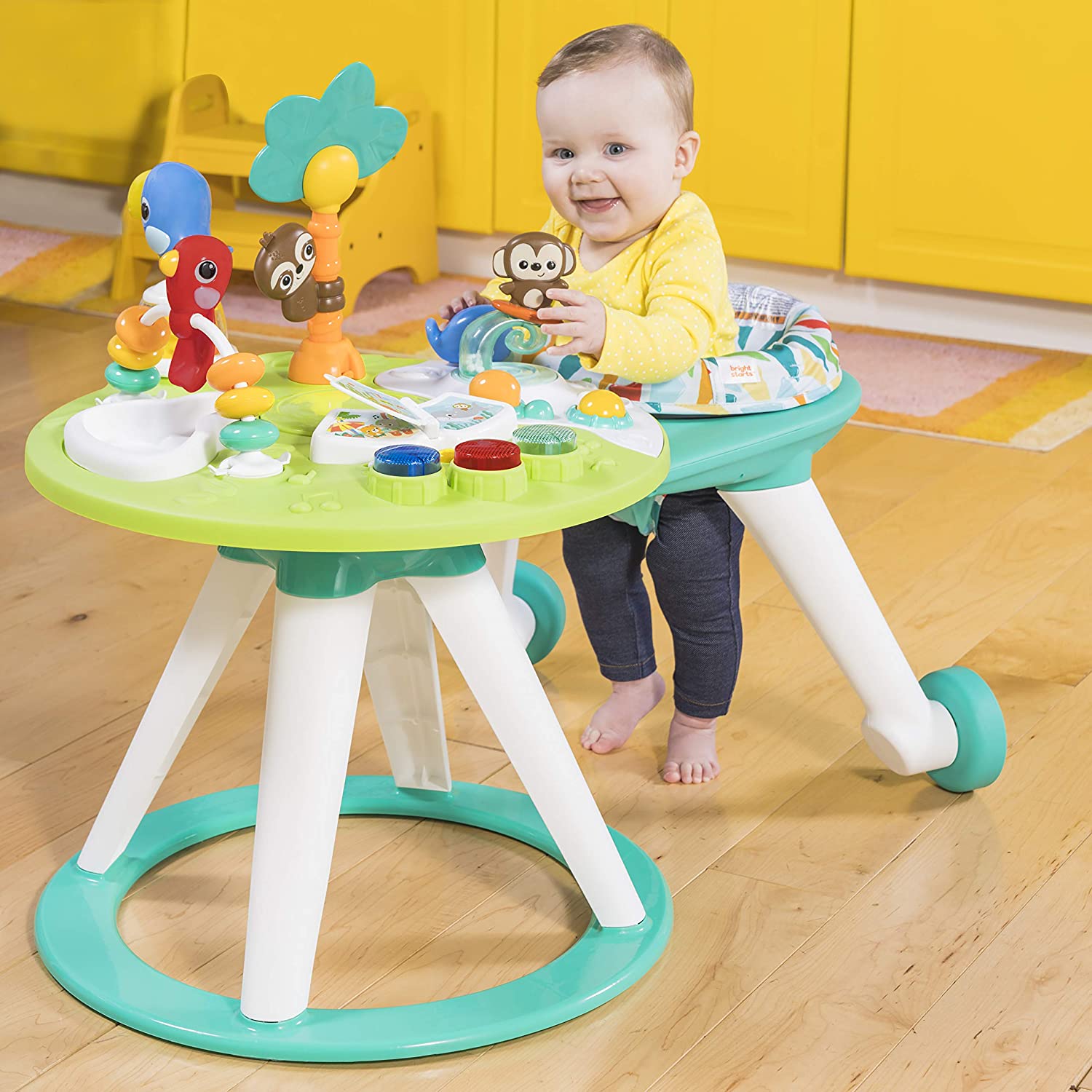 Bright Starts Around We Go 2-in-1 Walk-Around Baby Activity Center & Table, Tropic Cool, อายุ 6 เดือนขึ้นไป ราคา 4,690 - บาท