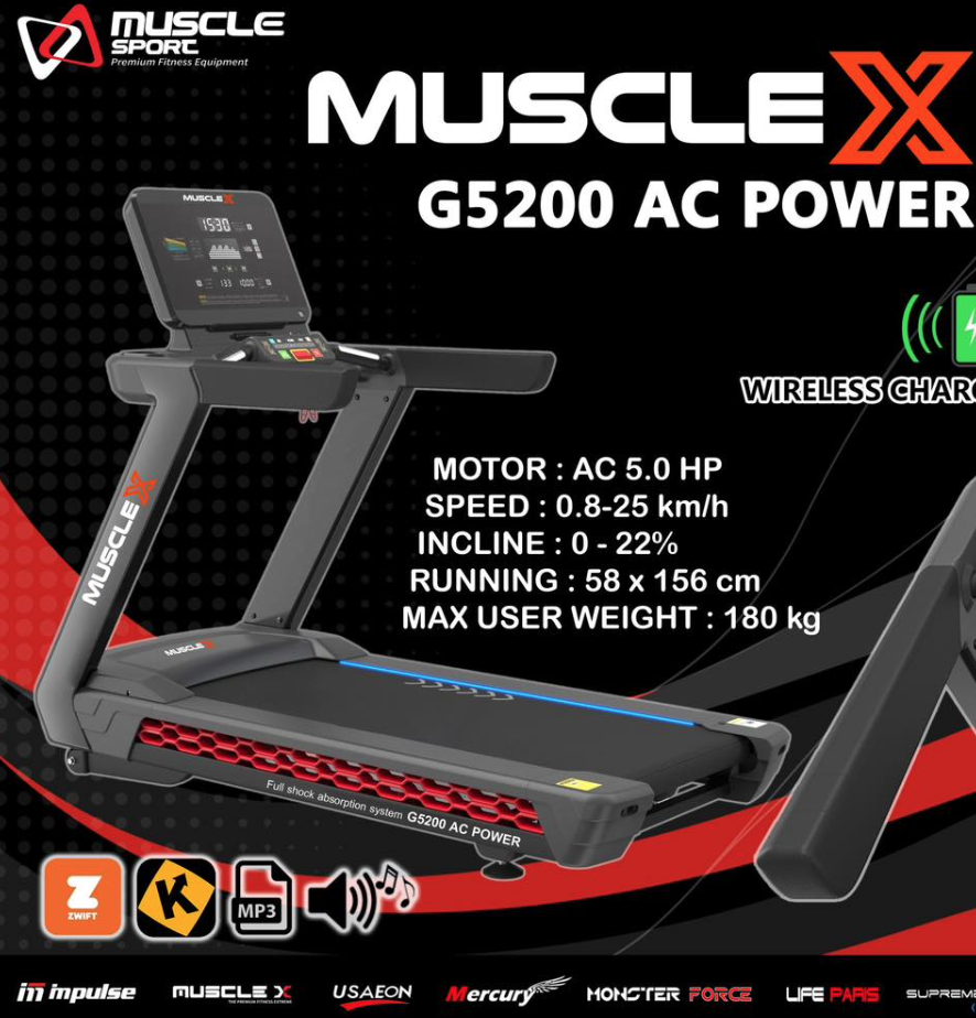 ลู่วิ่งไฟฟ้ามอเตอร์AC MuscleX G5200 ลู่วิ่งไฟฟ้าฟิตเนส, ลู่วิ่งไฟฟ้าราคา