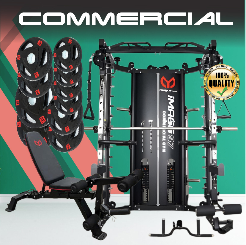 Smith Machine IMAGG 97 + ม้านั่ง819A + แผ่นน้ำหนัก50kg, สมิทแมชชีน