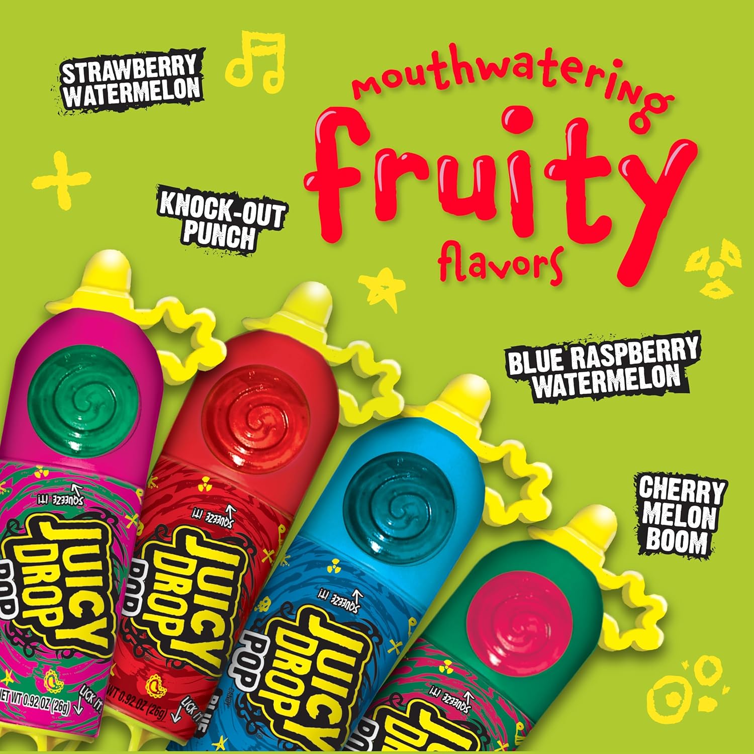 NEW !! นำเข้า🇺🇸 Juicy Drop Pop Variety Pack ลูกอมรสหวานหลากรสชาติพร้อมลูกอมรสเปรี้ยว 26 กรัม ราคา 160 บาท /แท่ง