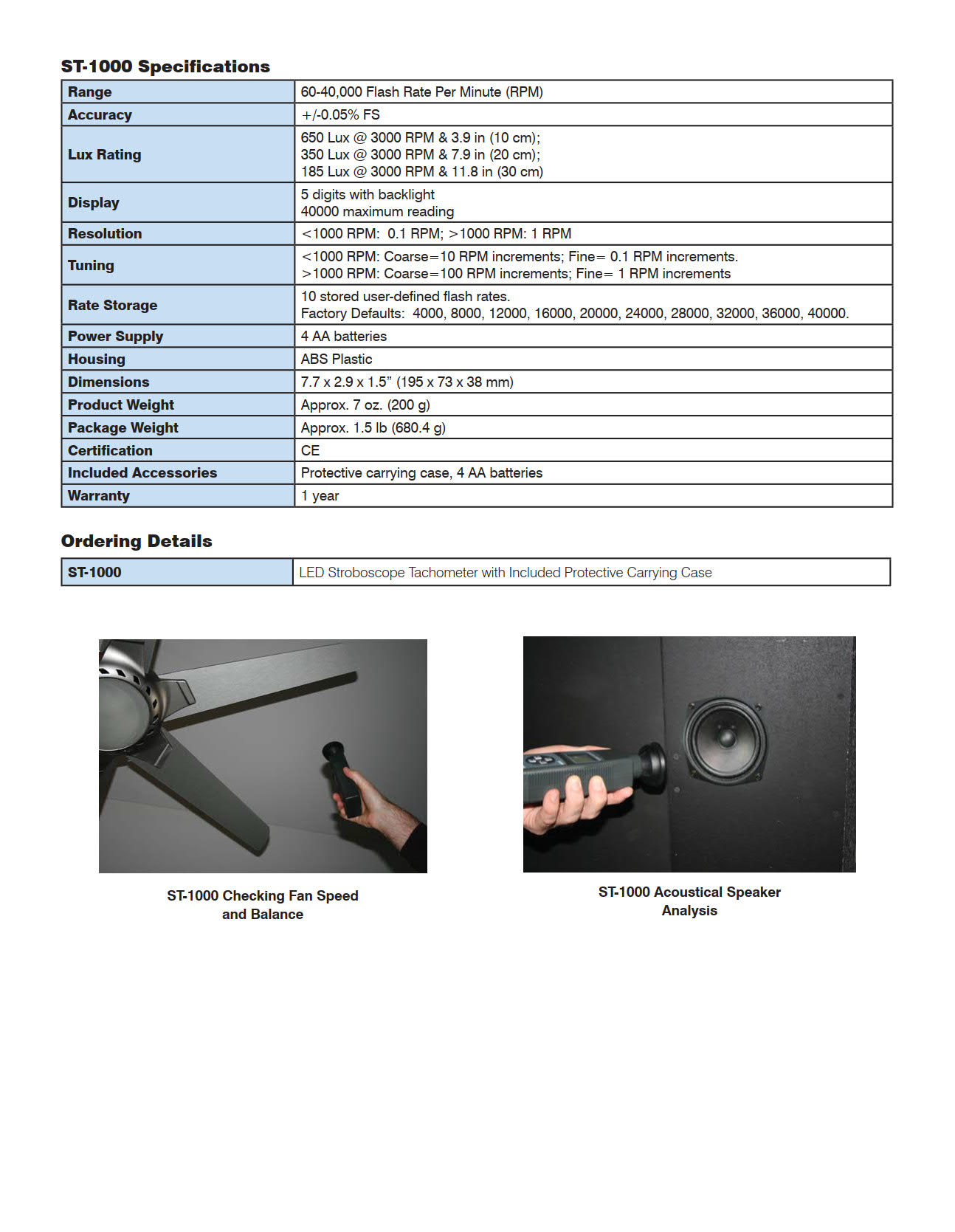 Shimpo รุ่นST-1000/LEDเครื่องวัดความเร็วรอบขนาดกระทัดรัดCompact Handheld LED Stroboscope-Tachometer