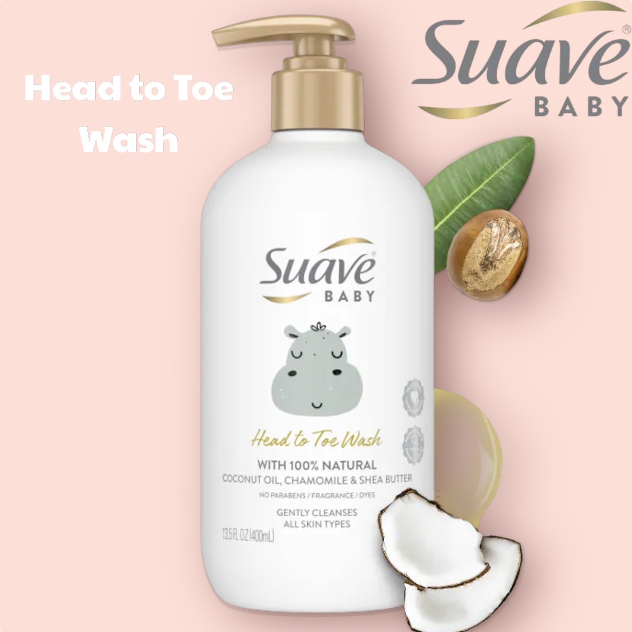 สูตรใหม่🇺🇸 สบู่เหลว เด็กทารก สูตรอ่อนโอนสำหรับทุกสภาพผิว Suave Baby Head to Toe Body Wash, 13.5 oz ราคา 420 บาท