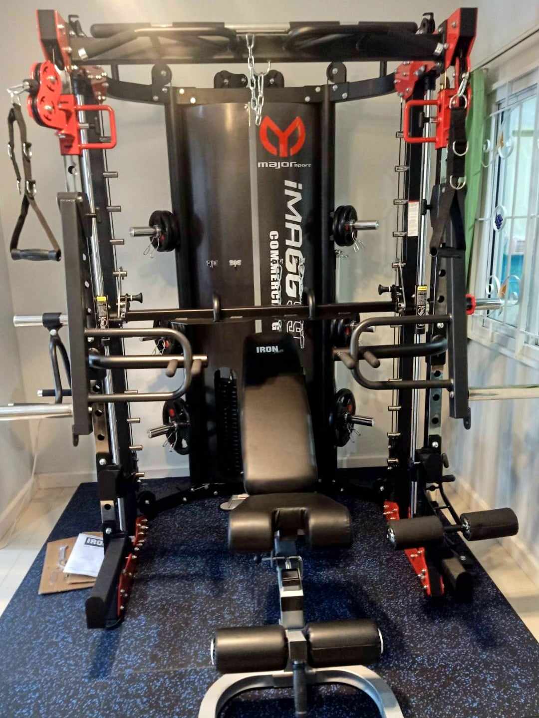 Smith Machine IMAGG 97 + ม้านั่ง819A + แผ่นน้ำหนัก50kg, สมิทแมชชีน