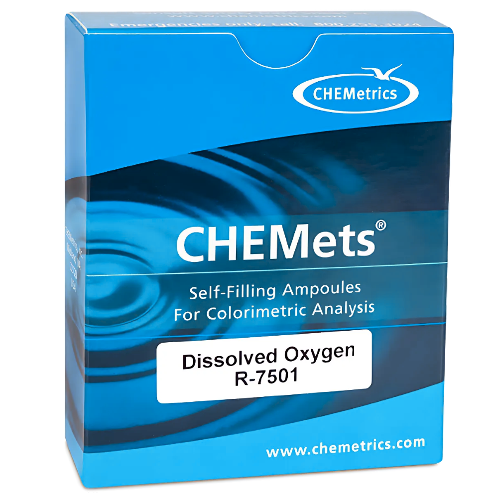 Chemetrics รหัส R-7501 ชุดทดสอบปริมาณการละลายออกซิเจนในน้ำชนิดรีฟิล,Water quality test kits Dissolved Oxygen ampoules refill,meas.range:0～1ppm