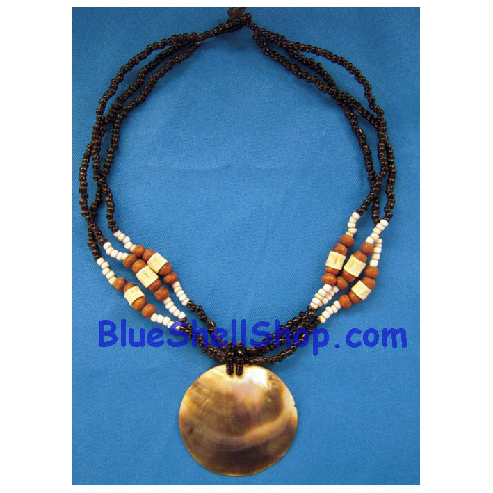 สร้อยคอลูกปัดเทาเบี้ยกลม