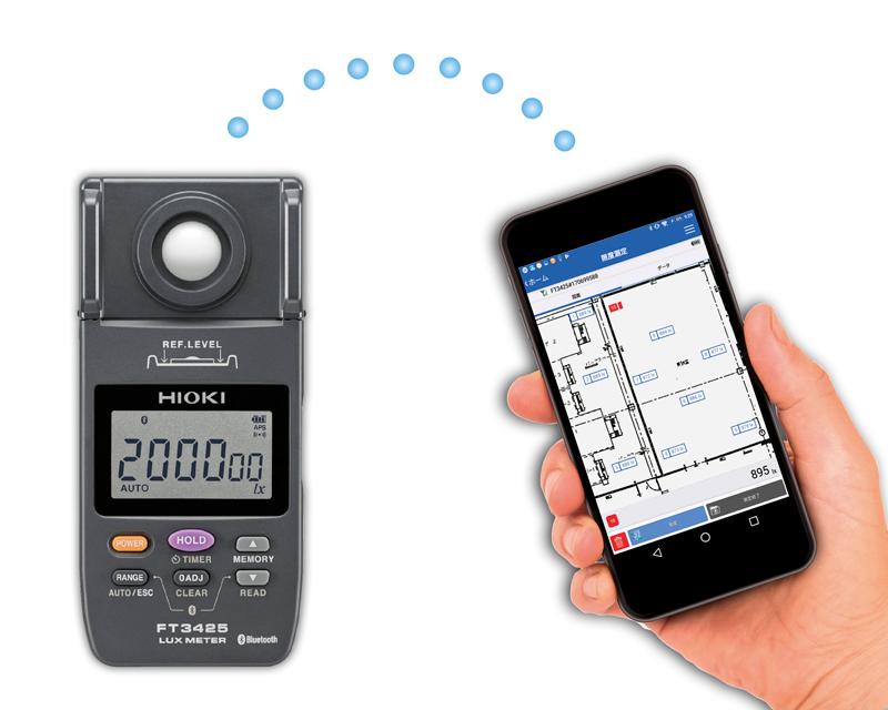 Hioki รหัส FT-3425 เครื่องวัดแสงลักซ์แบบมีบลูทูธ,Bluetooth high reliability lux meter,DIN 5032-7: 1985 class B, JIS C 1609-1: 2006 general AA class