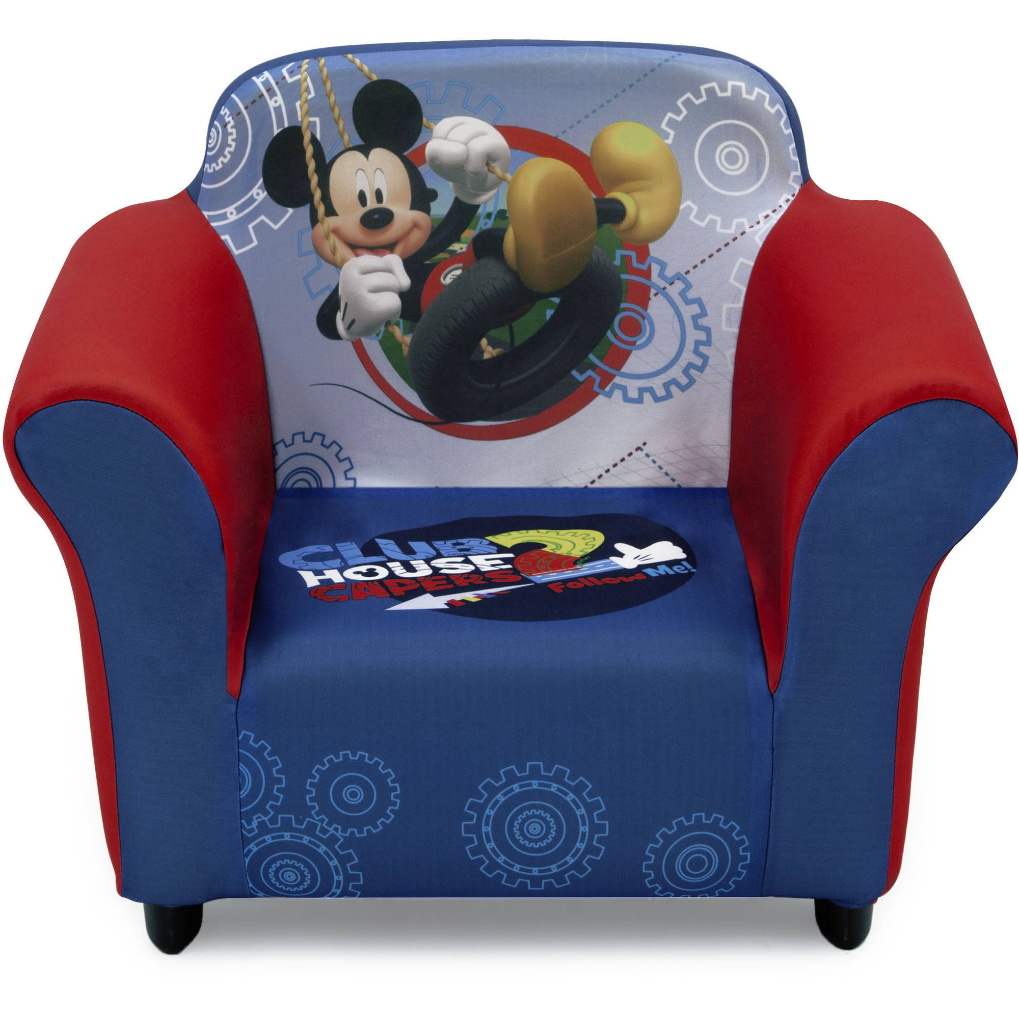 Disney Mickey Mouse Kids Upholstered Chair with Sculpted Plastic Frame by Delta Children