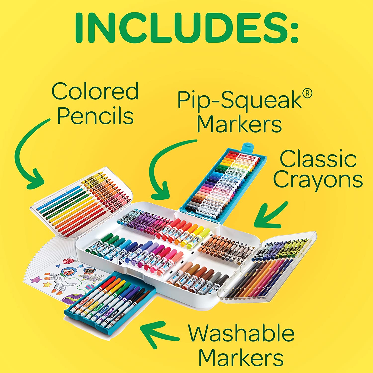 Crayola Smart Case, Art Set for Kids, Art Supplies, Gift, 150 Pieces ราคา 1,590 - บาท