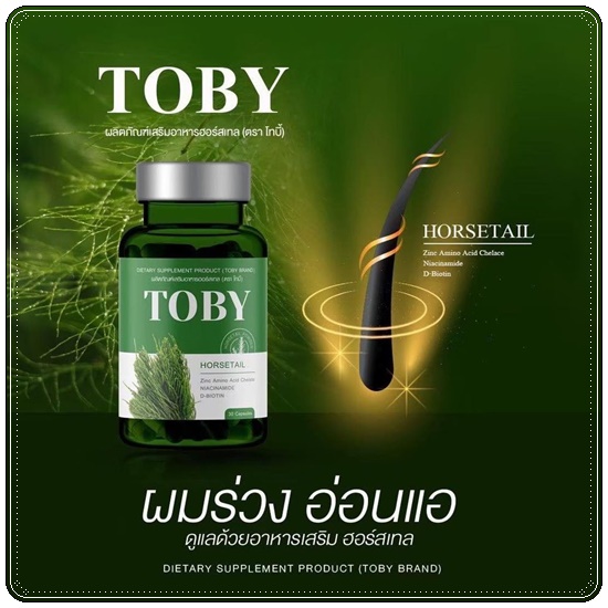 วิตามินลดผมร่วง เร่งผมยาว โทบี้ TOBY Horsetail