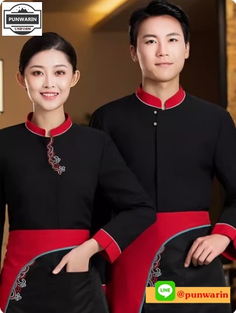 เสื้อพนักงานร้านอาหารญี่ปุ่น เกาหลี เสื้อกิโมโน ร้านอาหารญี่ปุ่นเกาหลีจีน ดำ แดง เขียว L-4XL FA6701004 เสื้อ+เปื้อน