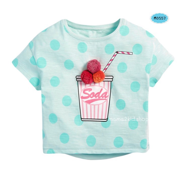 เสื้อยืดลาย Soda สีเขียว