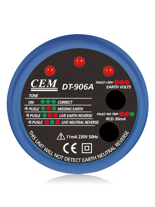 CEM instruments DT-906A Socket Polarity & Earth Leakage Tester