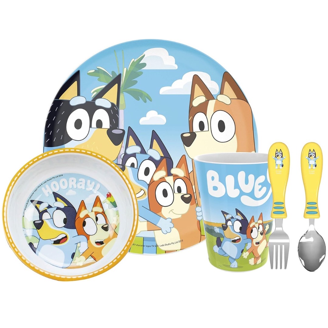 นำเข้า 🇺🇸 🍽สนุกทุกมื้อกับเซตอาหารสุดน่ารัก zak! Bluey - 5-Piece Dinnerware Set ทนทาน ปลอดภัย เหมาะสำหรับเด็กวัย 3 ปีขึ้นไป ราคา 1,950 บาท