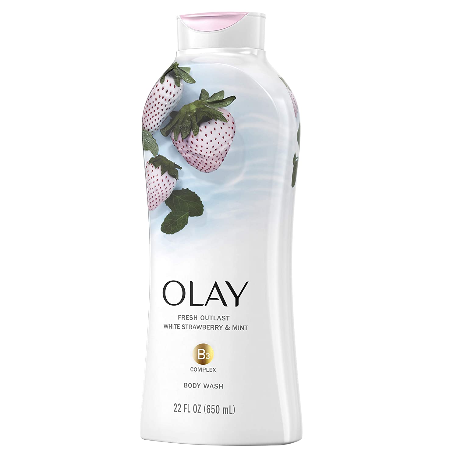 Olay Fresh Outlast Cooling White Strawberry & Mint Body Wash, 22 oz