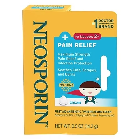 พร้อมส่ง💯Neosporin💯 สูตร cream + Pain Relief Cream for Kids0.5oz ราคา 390.- บาท