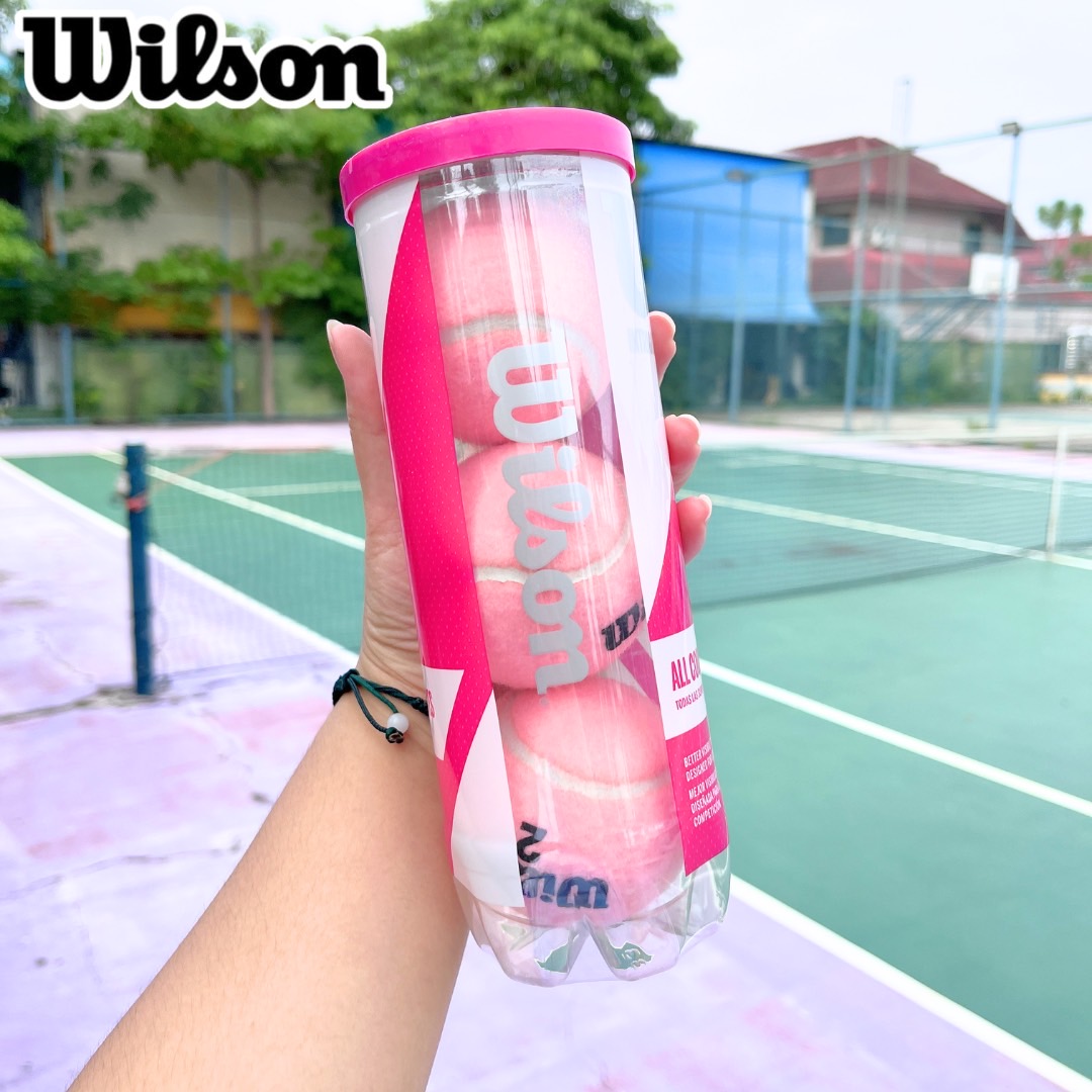 นำเข้า 🇺🇸 🎾เพิ่มสีสันให้การตีเทนนิสด้วย WILSON Intrigue All Court Pink Tennis Balls ลูกเทนนิสสีชมพูสุดชิค ราคา 920 บาท / กระป๋อง
