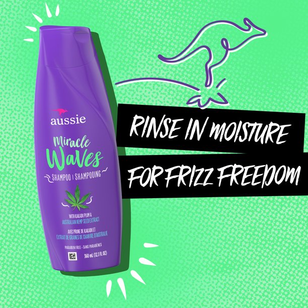 เเชมพู Aussie Miracle Waves Shampoo with Hemp Seed, Paraben Free, 26.2 oz ราคา 590 - บาท