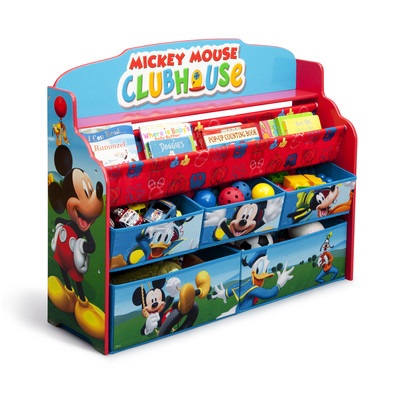 Delta Children Disney Mickey Mouse Deluxe Book & Toy Organizer (แบบใหม่ล่าสุด) ชั้นเก็บของ ชั้นวางหนังสือ ไซส์ใหญ่