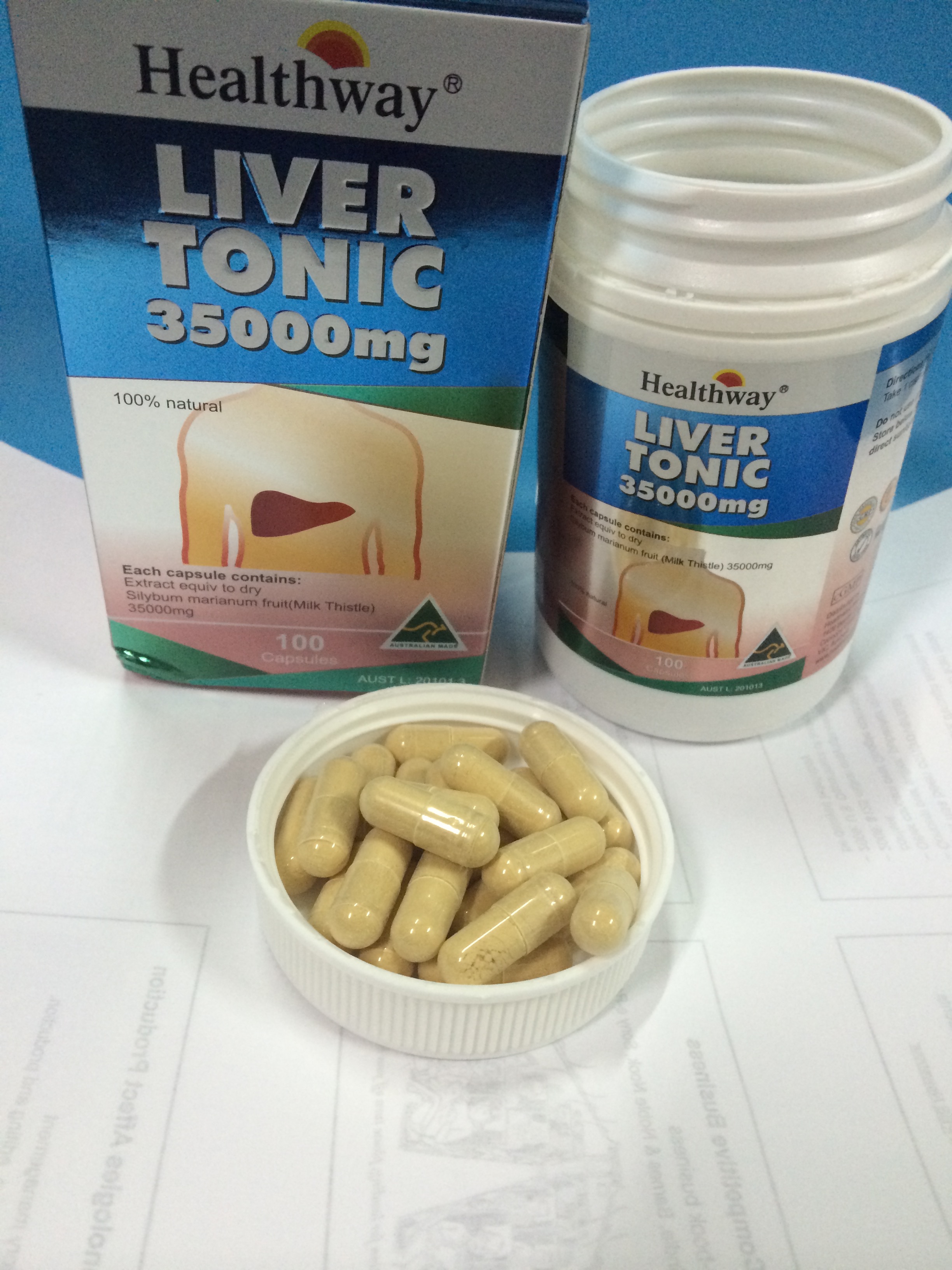 อาหารเสริมบำรุงร่างกาย และตับ (Healthway Liver Tonic 35000 mg)