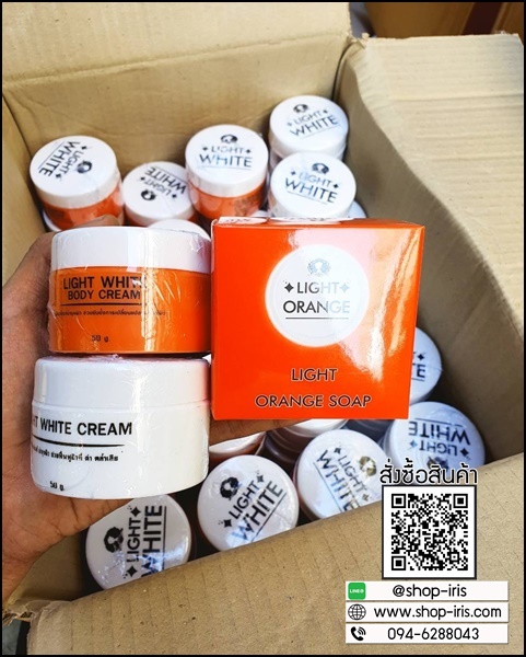 ไลท์ ไวท์ บอดี้ ครีม Light White Body Cream (แถมฟรีสบู่ส้มวิตซี 1 ก้อน)