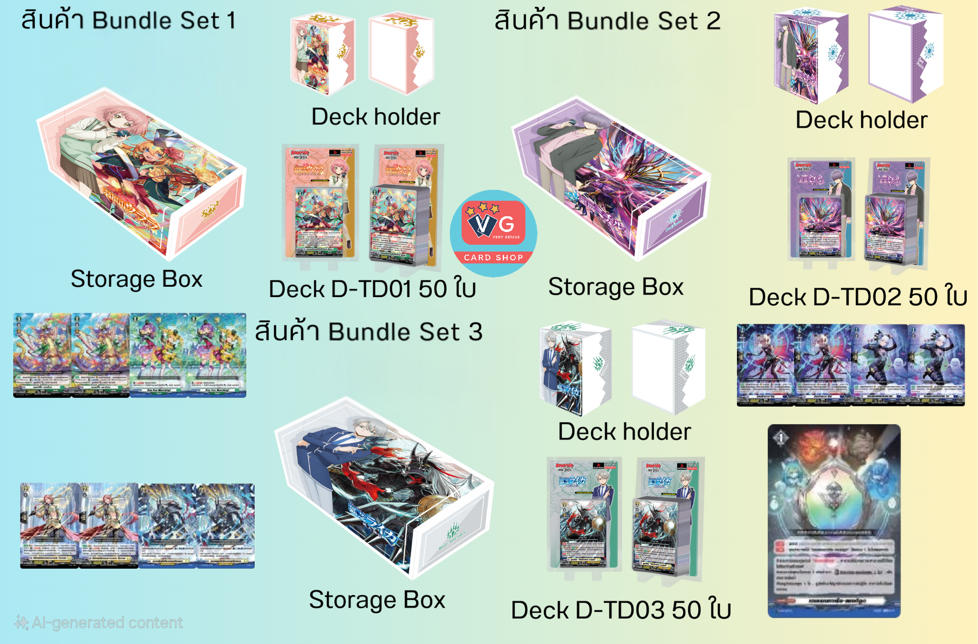 Boxset Trial Deck D-TD01 Blossoming Bonds D-TD02 Demonic Jewel Dragon D-TD03 Skyfall Executors แวนการ์ดวิลล์เดรส
