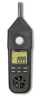 Lutron รุ่นLM-8102เครื่องวัดความเร็วลม,Anemometer Digital(5-1)Anemometer,Temperature,Humidity,Sound Level Meter,Light Thermometer
