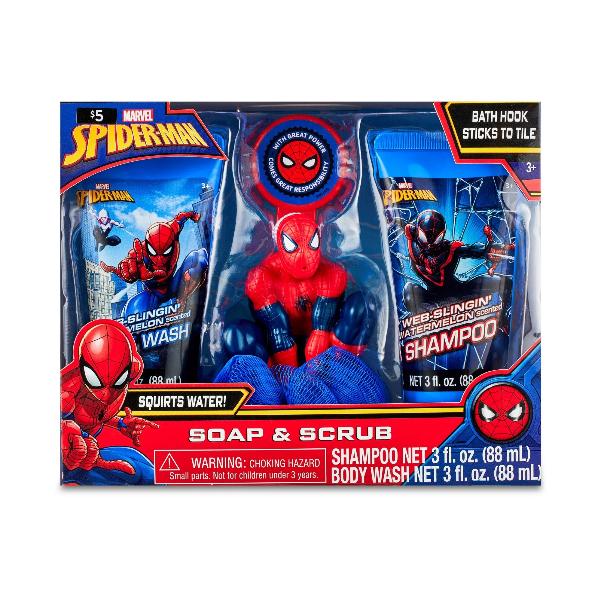 นำเข้า🇺🇸 เซ็ทอาบน้ำสไปเดอร์แมนMarvel Spider-Man 4-Piece Soap & Scrub Gift Set ,เหมาะสำหรับเด็กอายุ3+ , ราคา 490 บาท