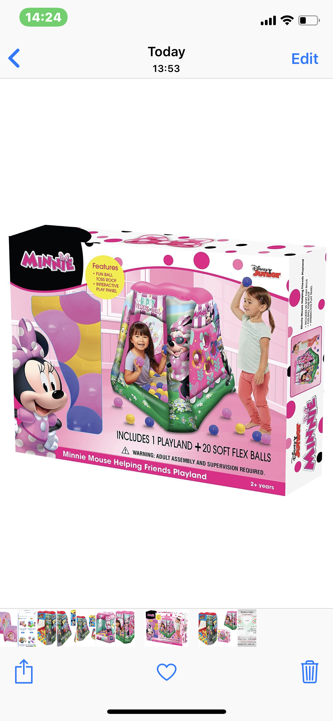 Minnie Mouse Happy Helpers Playland with 20 Balls บ้านเป่าลม มินนี่เม้าส์ มาพร้อมลูกบอล20 ลูก ราคา 2450 ส่ง 100 บาท