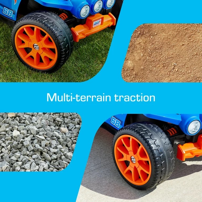 นำเข้า🇺🇸 ใหม่ รถแข่งแบตเตอรี่เด็ก2ที่นั่ง มาพร้อมกับของเล่นและออฟชั่นในรถ 12V Power Wheels Hot Wheels Racer Battery-Powered Ride-On and Vehicle Playset with 5 Toy Cars ราคา 18,900 บาท