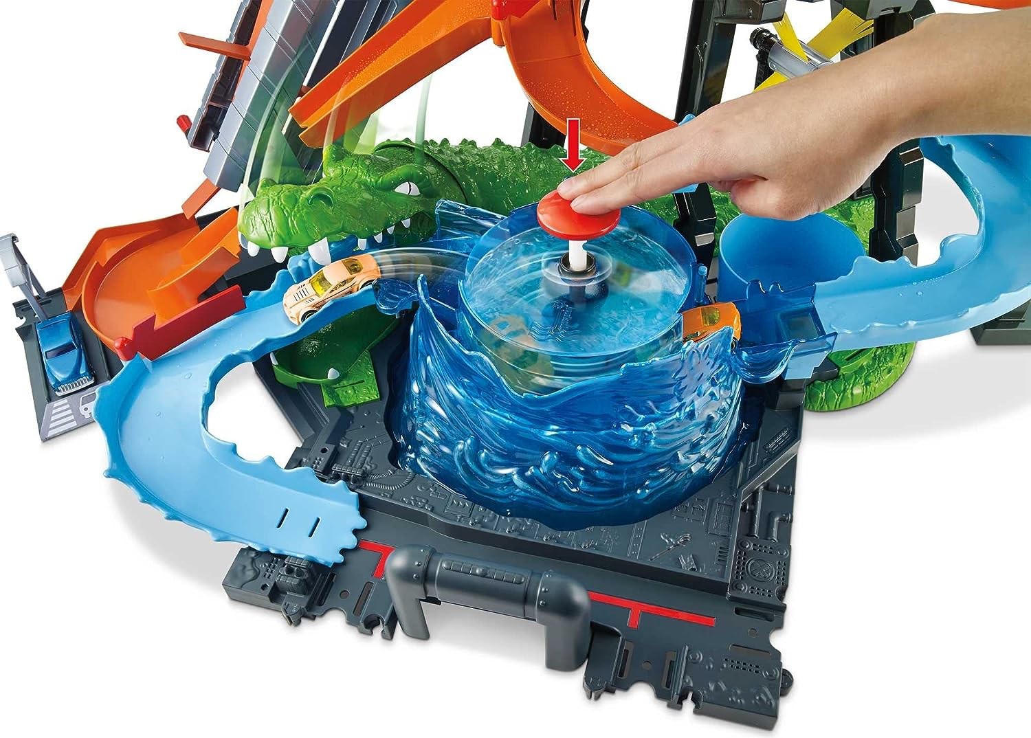 Hot Wheels Gator Car Wash พร้อมรถของเล่น Color Shifters Toy Car ราคา 5,590 บาท