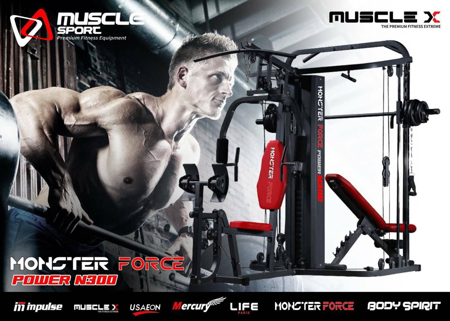Homegym&Smith Machine Monster Force N300 โฮมยิม&สมิทแมชชีน 2.5 STATION USA