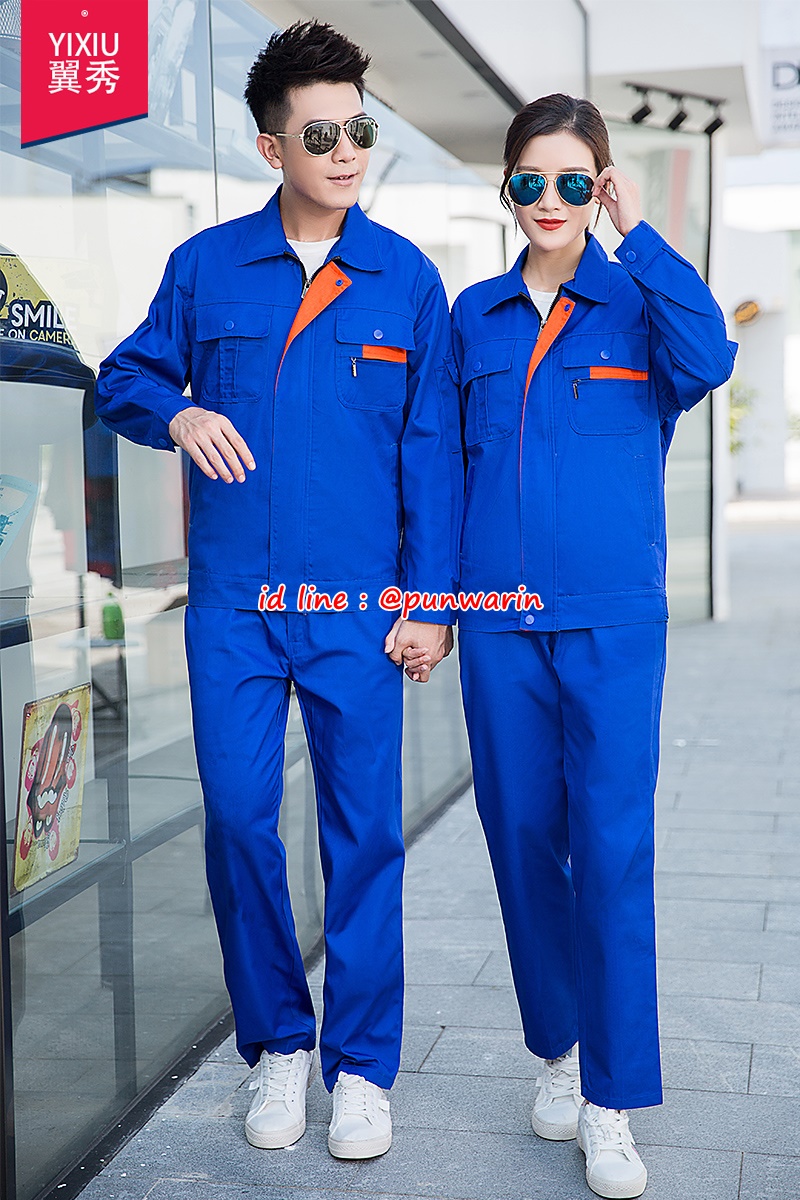 เสื้อช่าง,เสื้อช้อป,เสื้อวิศวกร,เสื้อช่างยนตร์,เสื้อช่างไฟฟ้า,เสื้อช่างกลโรงงาน น้ำเงินเข้ม เทาอ่อน S-4XL M6108002 ชุด