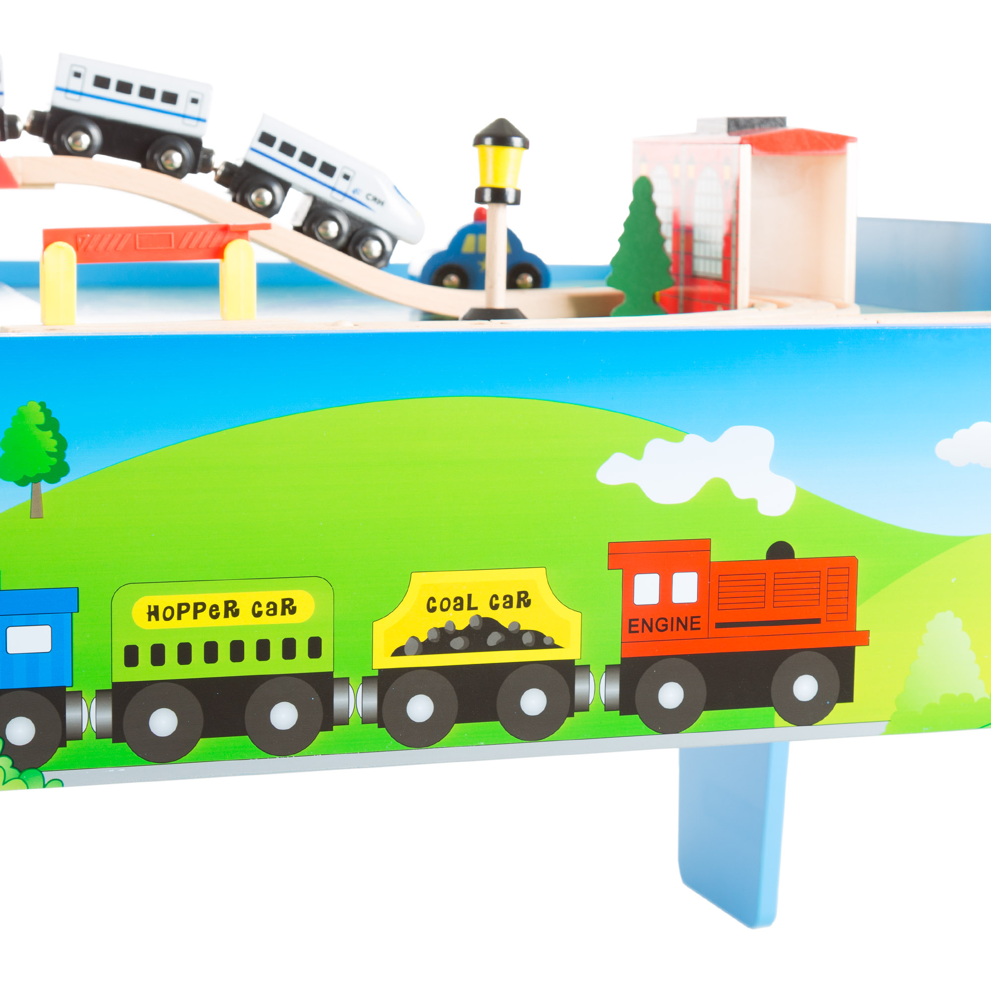 ใหม่ล่าสุด💥 ชุดกิจกรรมโต๊ะรถไฟ ทำจากวัสดุไม้ Hey! Play! Wooden Train Set & Table for Kids - Complete Set ครบชุด 75 ชิ้น ราคา 5990 บาท นำเข้าอเมริกา