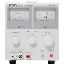 Texio รุ่นPR18-5Aเครื่องจ่ายไฟกระเเสตรงขนาดกะทัดรัดแสดงค่าแบบหน้าปัดเข็มAnalog Display DC Power Supply/Output(0V～18V,0A～5A)