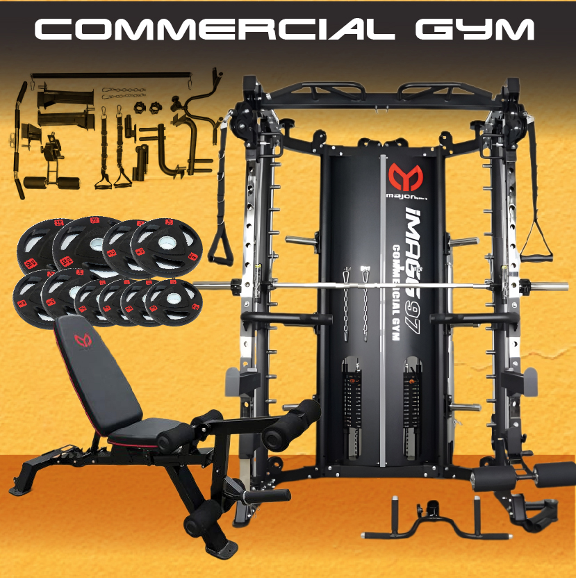 Smith Machine IMAGG 97 + ม้านั่ง819A + แผ่นน้ำหนัก50kg, สมิทแมชชีน