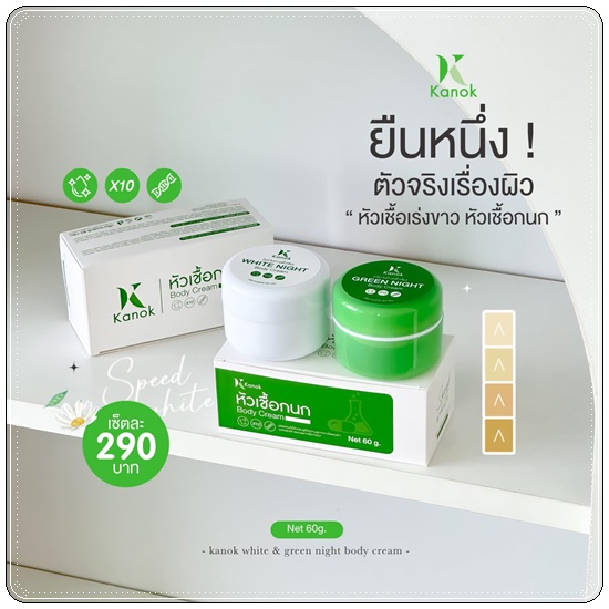 เซ็ตผิวขาว หัวเชื้อกนก Kanok Body Cream