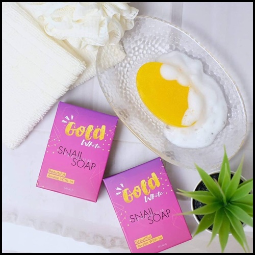 สบู่หน้าเงา POPIEW Gole White Snail Soap สบู่เมือกหอยทากทองคำ