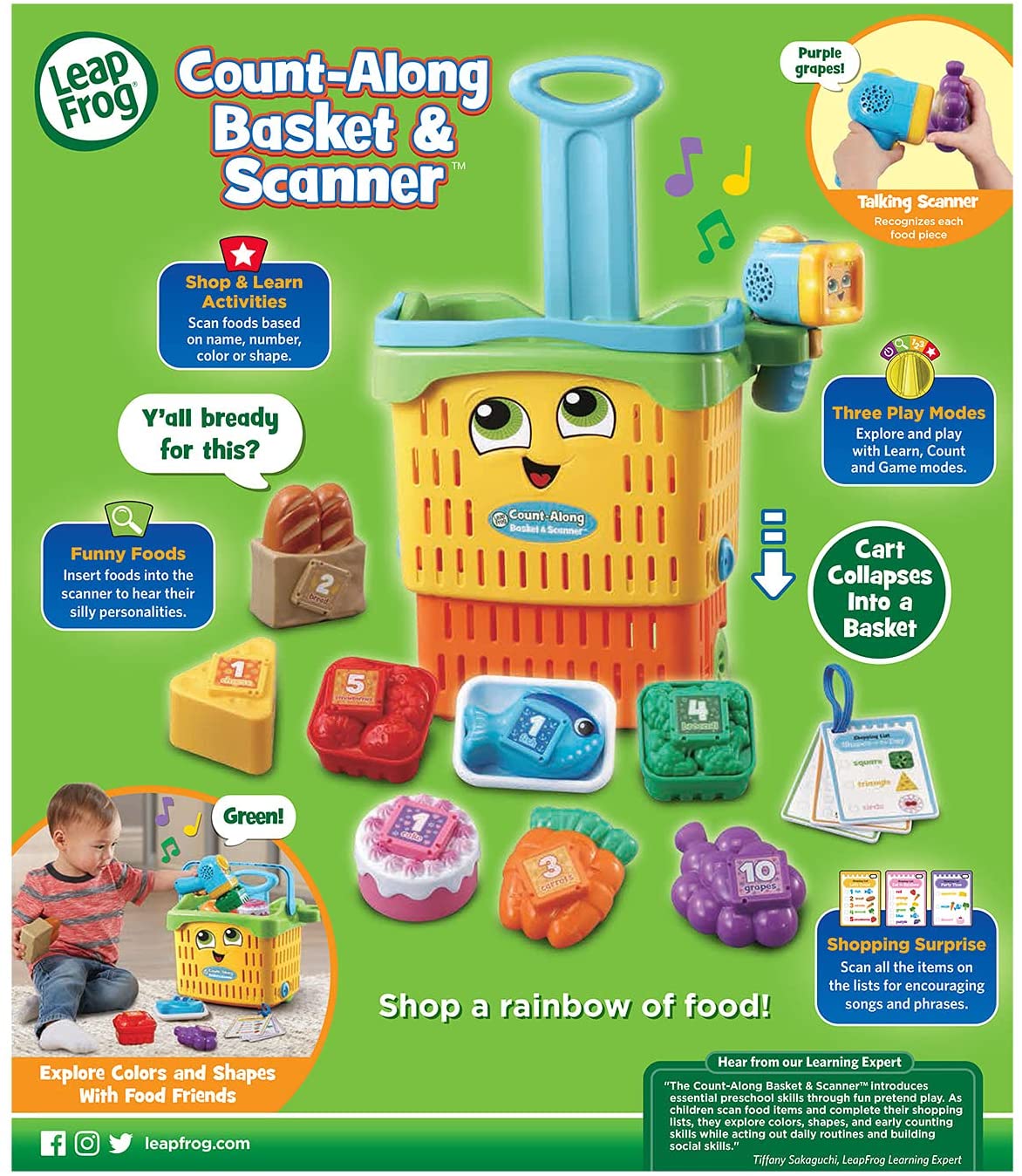 LeapFrog Count-Along Basket and Scanner, Multicolor ตะกร้าและสแกนเนอร์ ราคา 2290.- บาท