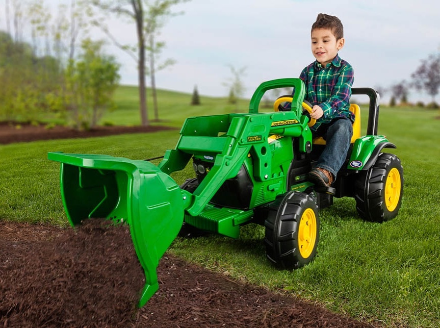 Peg Perego John Deere Front Loader Ride-On: รถตักดินของเด็กแบบขาถีบ (chain drive) คันใหญ่
