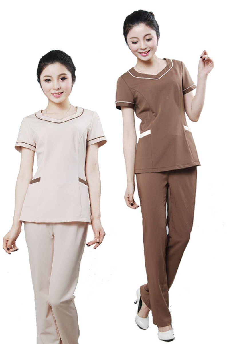 ชุดพนักงานนวดสปา ชุดพนักงานเสริมสวย ชุดทำงาน ชุดสูท สีภาพ S- 2XL S6204007 ชุด