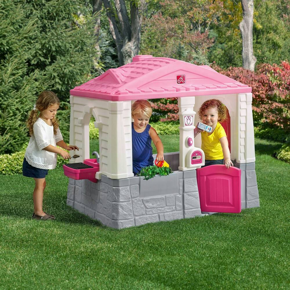 บ้านเด็กเล่นหลังน้อยสีชมพู Step2 Neat and Tidy Pink Cottage Playhouse, for Toddlers - Pink