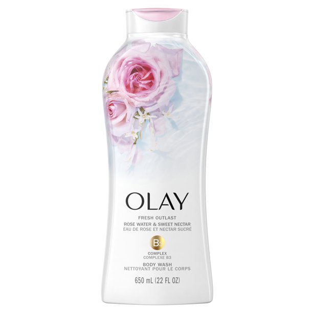 Olay Fresh Outlast Body Wash with B3, Rose Water and Sweet Nectar, 22 Fl Oz