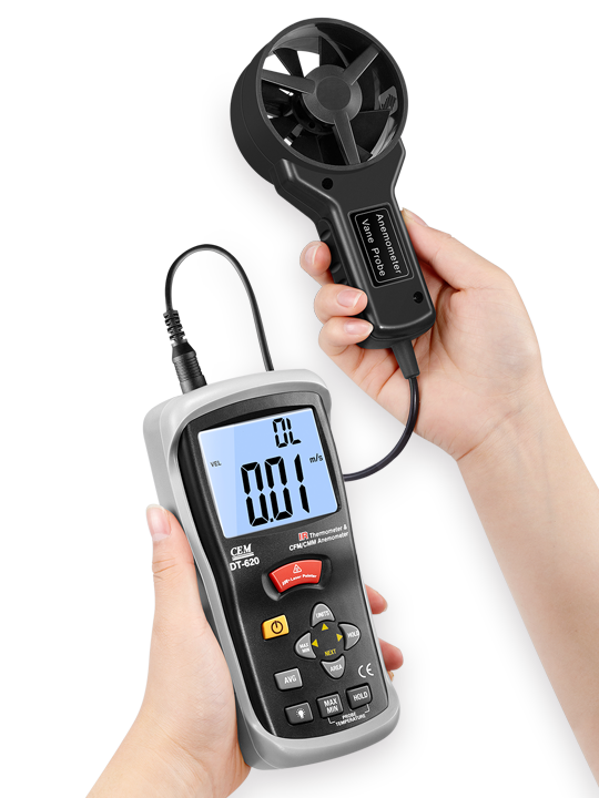 CEM รุ่นDT-618เครื่องวัดความเร็วลมและเทอร์โมมิเตอร์,Thermo-Anemometer with Built-in Non-contact IR Thermometer