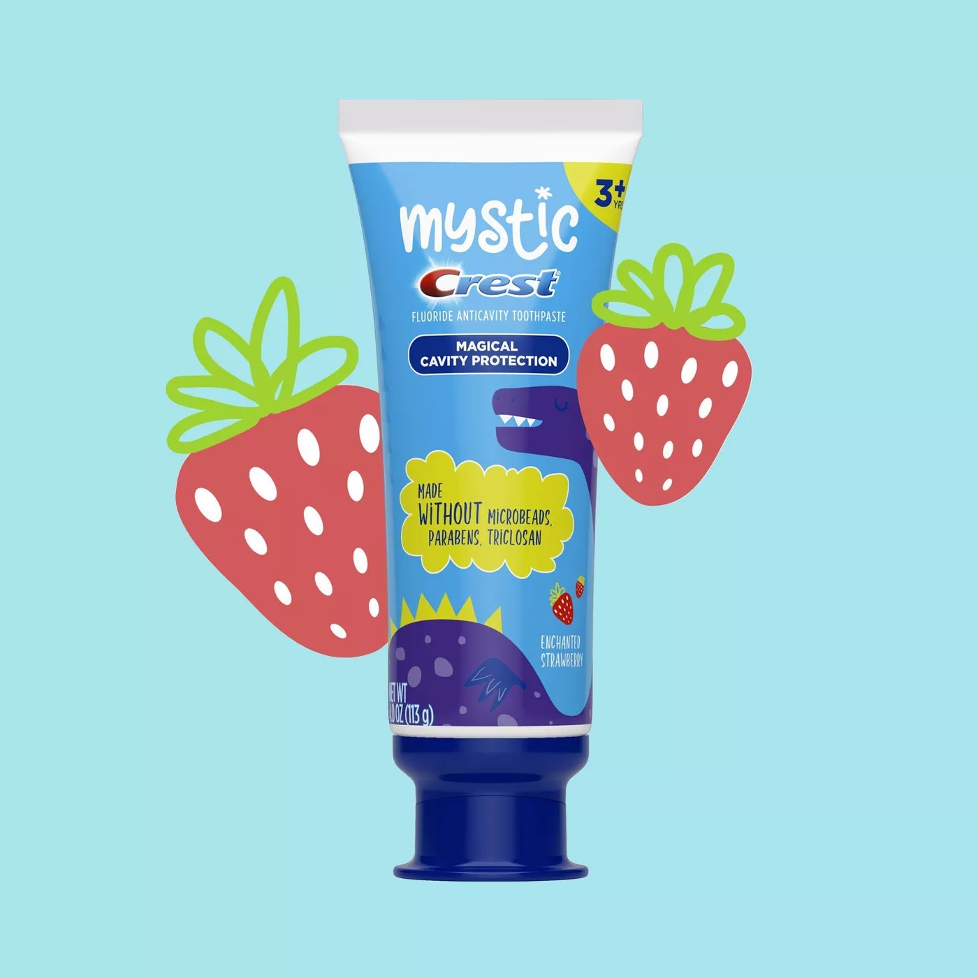 ยาสีฟัน เด็ก MYSTIC Kid's Toothpaste with Fluoride Enchanted Strawberry Flavour - 4.0 oz by Crest