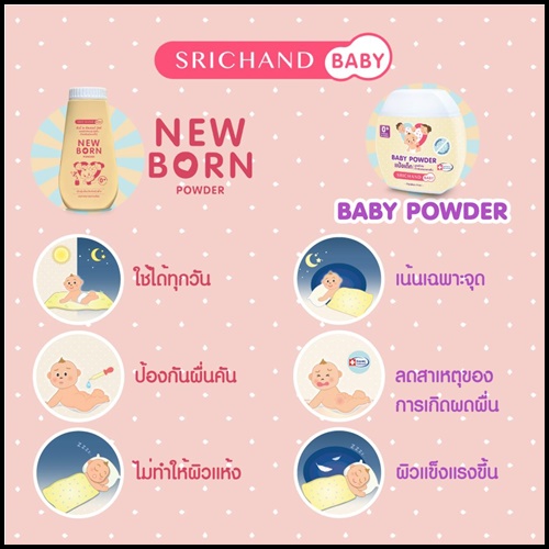 แป้งเด็กศรีจันทร์เบบี้ Baby Powder